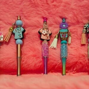 Pink and Black Plush Pig Accessory Collection